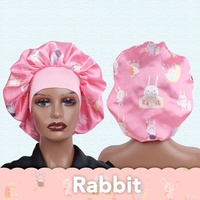 Bonnet de nuit en satin de soie imprimé à large bord et à haute élasticité pour femmes SOLPOP, protection des cheveux