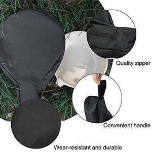 Frying Pan Storage Bag Black Polyester Dustproof Cover Large Round 43cm x 30cm Outdoor <b>Camping</b> <b>Kitchen</b> Utensil Protector - Product Image 3