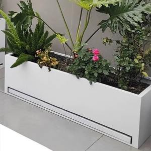 <span class=keywords><strong>Bac</strong></span> à <span class=keywords><strong>fleurs</strong></span> métallique d'extérieur et d'intérieur avec plateau <span class=keywords><strong>de</strong></span> récupération d'eau <span class=keywords><strong>pour</strong></span> la plantation sur <span class=keywords><strong>terrasse</strong></span>, en fer forgé et acier inoxydable - Product Image 2