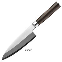 Couteau de cuisine japonais en bois de wengé à haute teneur en carbone, couteau à fileter, hachoir, couteau à poisson, couteau à sushi, couteau à sashimi, couteau à saumon