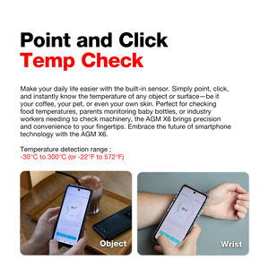 AGM X6 Phantom 温度センサー搭載 Android 14 5000mAh 8GB+128GB NFC 50MPカメラ スマートフォン 5Gタフネススマホ 携帯電話 - Product Image 3