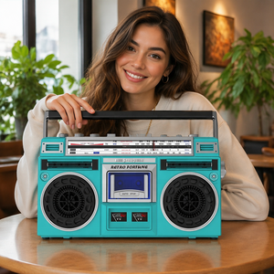 RETRO FORTUEN HXD-P1 Registratore a Cassette ad Alta Potenza, Lettore Stereo, Radio, USB, TF, Bluetooth, Convertitore <span class=keywords><strong>MP3</strong></span> - Product Image 3