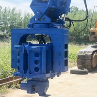 Marteau vibrant hydraulique à prise latérale monté sur excavatrice KS40, marteau de palissage, marteau vibrant pour palplanches, machine de palissage