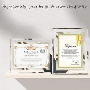 Оптовая продажа креативная кристаллическая фоторамка A4 с патентным сертификатом прикроватная Прозрачная Стеклянная фоторамка - Product Image 5