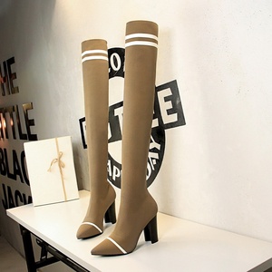 <span class=keywords><strong>The</strong></span> best women s boots high-heeled over <span class=keywords><strong>the</strong></span> knee knee high boot wool sexy thin women boots for date - Product Image 3