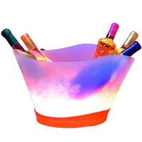 Seau à glace LED de grande capacité, seau à glace Transparent en plastique acrylique avec Logo personnalisé