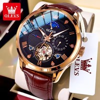 Olevs 6652 montres mécaniques automatiques de luxe mains lumineuses étanche Tourbillon squelette montres-bracelets pour hommes Montre Relojes