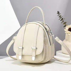 Vintage <b>Small</b> <b>Backpack</b> Shoulder Bag Women Soft PU Leather Crossbody Bag Multifunction Casual Lady Handbag - Product Image 3