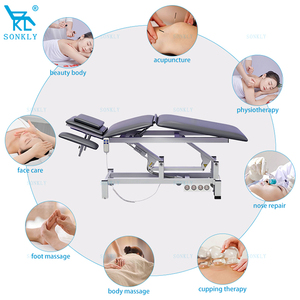 SONKLY Source Factory <span class=keywords><strong>Table</strong></span> de massage et de soins esthétiques <span class=keywords><strong>professionnelle</strong></span> électrique à trois sections, à deux moteurs et à jambes séparées - Product Image 2