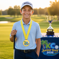 Medaglia Personalizzata per Competizioni di Golf Junior, Premio in Lega di Zinco Oro Argento Bronzo con Logo e Nastro Commemorativo