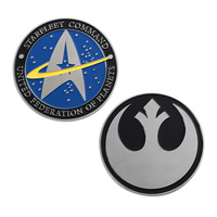 Moneda de Metal Personalizada con Diseño de Estrella de la Flota 3D en Esmalte Plateado, Moneda Conmemorativa de la Federación Unida de Planetas, Moneda de Recuerdo