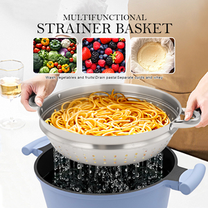 <span class=keywords><strong>Olla</strong></span> para Sopa Compatible con Inducción Sanlang, <span class=keywords><strong>Olla</strong></span> de 28 cm de Aluminio Fundido Antiadherente, <span class=keywords><strong>Olla</strong></span> de Cocina Personalizada con <span class=keywords><strong>Vaporera</strong></span> Profunda - Product Image 5