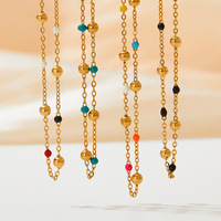 Collier de style ethnique coloré bijoux plaqué or 18 carats sous vide