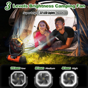 Ventilador de mano para camping con batería de 20000mAh, recargable por USB, motor sin escobillas, control remoto, para camping y pesca (Stock en EE. UU., venta al por mayor) - Product Image 6