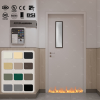 Porte coupe-feu américaine personnalisée Porte de salle de classe pour salle d'hôpital Porte de salle de classe intérieure commerciale 20 45 60 Mins Portes coupe-feu avec verre