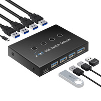 Commutateur KVM USB 3.0 4 ports avec résolution 8K, 4 ordinateurs partagent clavier, souris, imprimante - En stock