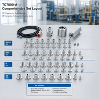 Kit de connecteurs universels de calibration de pression industriels TC7000A, adaptateur fileté en acier inoxydable SS pour manomètre