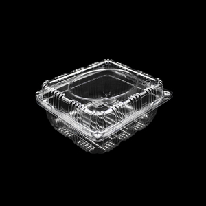 Caja de embalaje de frutas de plástico transparente con bisagras personalizada con orificio de aire <span class=keywords><strong>para</strong></span> tomates cereza y frambuesa - Product Image 1
