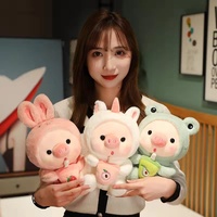 Boneka Babi Susu Boba Lembut 25cm, Boneka Hewan Isi Susu Boba Warna Pink, Katak, Kelinci, Unicorn, Harimau, Bantal Boneka, Hadiah