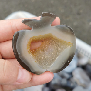 All'ingrosso migliore vendita calda naturale gemma <span class=keywords><strong>Druzy</strong></span> agata <span class=keywords><strong>Geode</strong></span> a forma di mela a grappolo di cristallo fette - Product Image 3