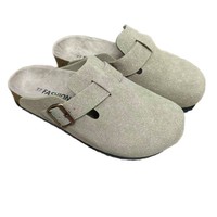Mules en daim véritable de haute qualité, légères, antidérapantes, en EVA, unisexes, pantoufles en cuir de luxe pour femmes