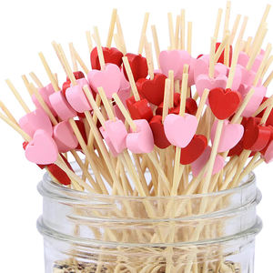 Cure-dents à cocktail pour boisson et fête décorative Cure-dents en bambou Love Shape Pick Brochette - Product Image 5