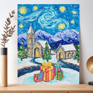 CHENISTORY - Pintura por Números DIY, <span class=keywords><strong>Paisaje</strong></span> Nevado Navideño, Cuadro por Números, Regalo, Pintura Acrílica, Decoración de Pared Hecha a Mano - Product Image 2