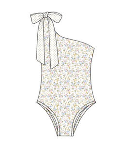 S0723 Traje de Baño Personalizado para Niña Pequeña con Estampado de Flores Pequeñas, Traje de Baño sin Mangas al por Mayor para Niños - Product Image 2