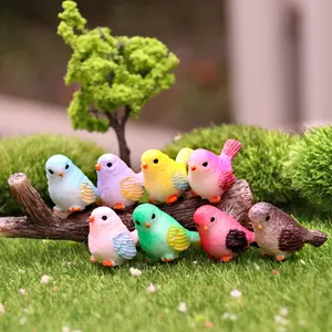 Kawaii Mini Bird Model Sparrow Miniature Terrarium Figurines Landscape Decor Mini garden, Micro Landscape Accessory