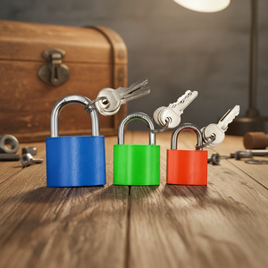 <span class=keywords><strong>Lucchetto</strong></span> <span class=keywords><strong>chiave</strong></span> normale in ferro di alta qualità 50mm <span class=keywords><strong>e</strong></span> cilindri di serratura colorati - Product Image 1