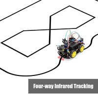 TSCINBUNY 4WD Programación Robot Car Kit DIY Proyecto de placa de desarrollo electrónico para Arduino