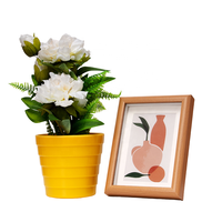 8 pak harga murah pot bunga balkon taman Modern kecil Set pot bunga melamin warna-warni plastik bulat 5 inci