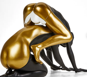 Figura Decorativa de Vinilo, Diseño Abstracto Dorado y Negro, Venta Directa de Fábrica - Product Image 3