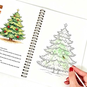 Carnet de coloriage personnalisé OEM en aquarelle, fleurs et animaux, papier coton texturé 300 g/m², reliure spirale, impression - Product Image 3