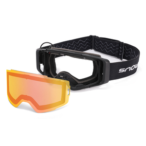 Lentille magnétique Lunettes de motocross et de neige pour adultes à verrouillage latéral avec lentille antibuée chauffante Lunettes de sport