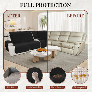 Funda de Repuesto <span class=keywords><strong>para</strong></span> Sofá de Terciopelo Acolchado Negro, Resistente a los Arañazos, Antideslizante, <span class=keywords><strong>para</strong></span> Renovación de <span class=keywords><strong>Sofás</strong></span> Antiguos, Alta Calidad - Product Image 5