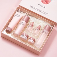 Ensemble de soins de la peau à la rose OEM 7 pièces Kit de soins du visage hydratant Ectoine Levure de bifidus Huile de rose turque Herbes anti-âge Nourrissant complet