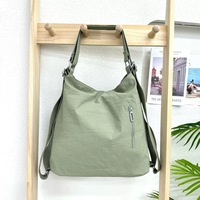 Tas Ransel Kasual Wanita Bahan Kain Cuci Personalisasi, Selempang Tunggal/Ganda, Tahan Air, Fitur Promosi, Warna Trendi, Bahan Nilon
