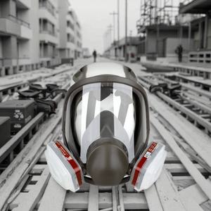 Masque facial complet en silicone réutilisable 6800, kits de respirateurs chimiques, vente en gros personnalisable OEM/ODM, directement de l'usine, Jiangxi - Product Image 1