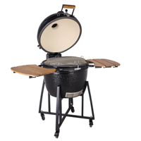 Barbecue Kamado SEB 23,5 pouces en céramique noire, fumoir au charbon de bois pour extérieur, vente en gros d'usine OEM, ISO 9001, faible MOQ
