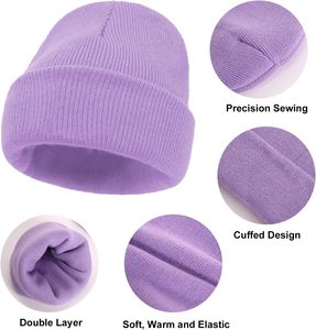 Bonnet d'hiver multicolore Bonnets en tricot unisexes Grossiste Bonnets d'hiver chauds Logo personnalisé - Product Image 3