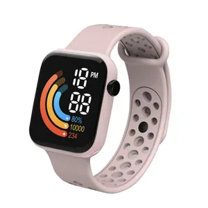 Wholesale OEM Stylish TPU Watch Band LED Display Digital Watch Or Kids Waterproof Sport Led Digital Watch For Children
