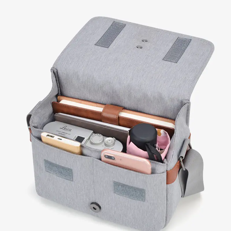 Waterproof Small Vegan Travel Canvas Leather Crossbody Sling Camera Durable Bag Unisex
