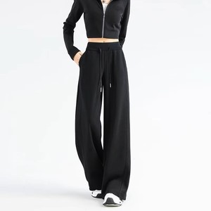 <span class=keywords><strong>Pantaloni</strong></span> Sportivi Americani da <span class=keywords><strong>Donna</strong></span> Autunno Inverno Nuovi con Vita Alta Elasticizzata, Morbidi, Foderati in Pile, Casual, Anti-Pilling, Gamba Larga - Product Image 6