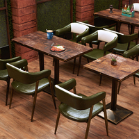 Ensemble de table à manger en bois de style nordique, 4 places, petit appartement, maison, cuisine, restaurant, meubles, tables avec pieds en métal