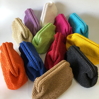 Pochette en coton crochet faite à la main OEM pochette femmes été Strew sacs de plage personnalisé mariée raphia pochette sac à main cadeaux pour elle