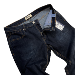 Jeans da Uomo YAXI di Alta Qualità, Vestibilità Dritta, Chiusura con Cerniera, Blu Scuro Lavato Vintage, Bestseller, Produttore OEM/ODM Stampato - Product Image 5