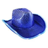 Cappelli da cowboy a LED luminosi e multicolori con paillettes lampeggianti forniti per molte occasioni