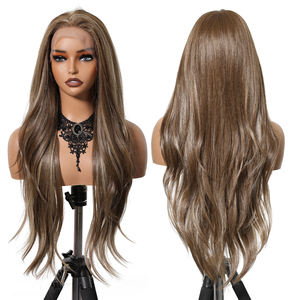 Abbastanza Stock 13*6 parrucca di pizzo giapponese in fibra marrone biondo a righe di alta qualità naturale liscia tubo dritto resistente morbido - Product Image 1