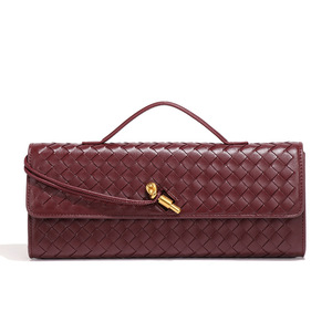Sac à main tissé coloré pour femmes, sac à bandoulière décontracté imperméable avec fermeture éclair, sac de soirée pour mariage et banquet - Product Image 1